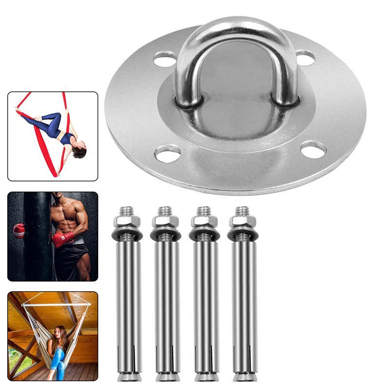 Stainless Steel Fixed Plate Air Yoga Hammock Sandbag Swing Top Buckle Hanging Chair Hook Load-bearing Fixed Round Hanging Plate