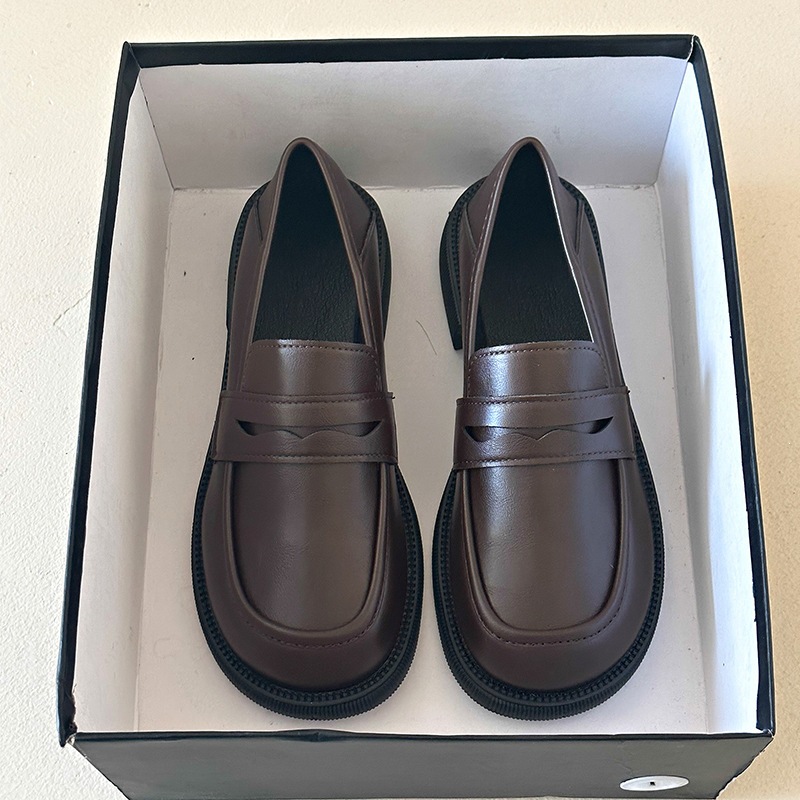 Mocasines de Cuero Plano para Mujer de PU y Caucho con Tacón Plano para Uso Diario