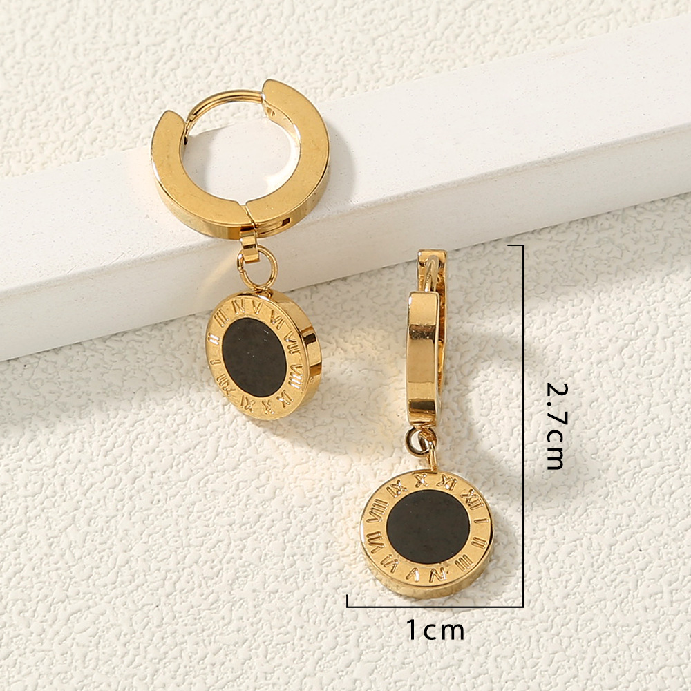 Ear Buckle Stainless Steel Simple Rose Gold Round Pendant display picture 3