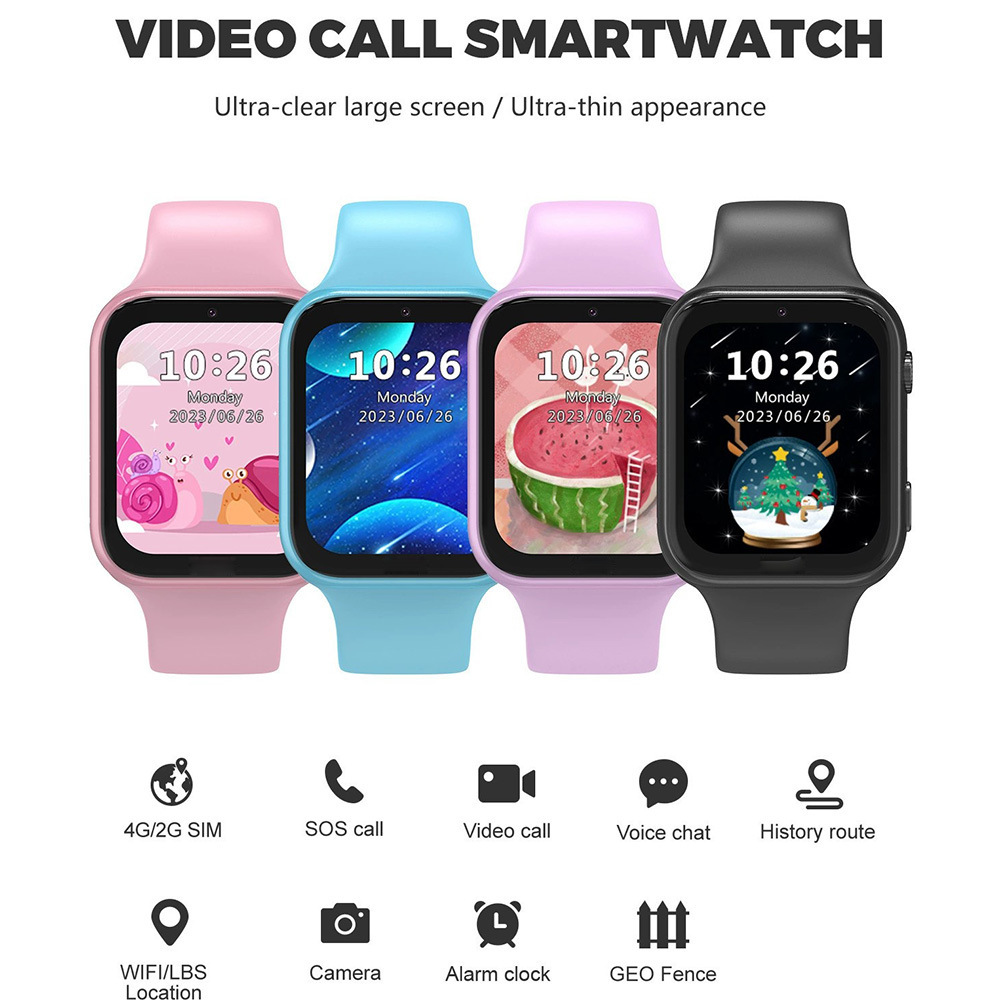 Factory Direct Sales Foreign Trade Version 4g Children's Phone Watch with Card Slot, Video Call, and Setracker Positioning, in Stock