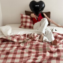 羊卷妮双面盖毯午睡毯英伦格子沙发毯装饰毯旅行毯卧室卡通风毯子