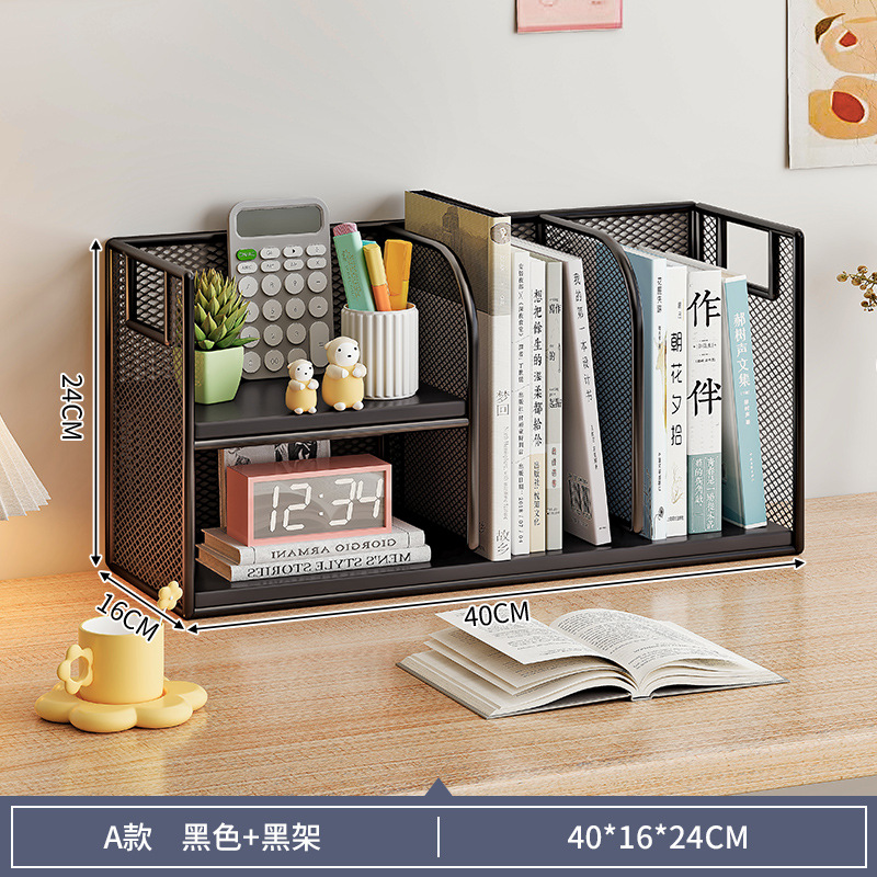 Estante de escritorio vertical de escritorio estante de almacenamiento de estante pequeño multicapa para almacenar estante pequeño de libros doméstico estante de clasificación de archivos estante de capas