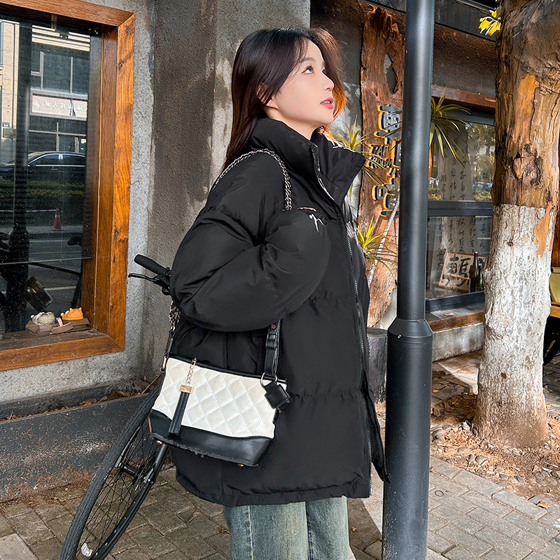 Ropa de algodón para mujeres 2025 invierno nuevo tipo de ropa de pan grueso chaqueta de algodón coreana suelta moda de cuello de algodón abrigo de moda image 4