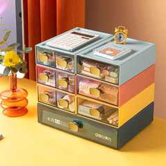 Desktop storage box organizer, office & dormitory desk file & stationery essentials, versatile drawer-style tabletop organizer