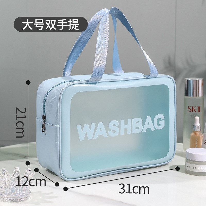 Juego de tres piezas de neceser esmerilado, bolsa de cosméticos de viaje impermeable de PVC, bolsa de aseo portátil de gran capacidad para viaje.