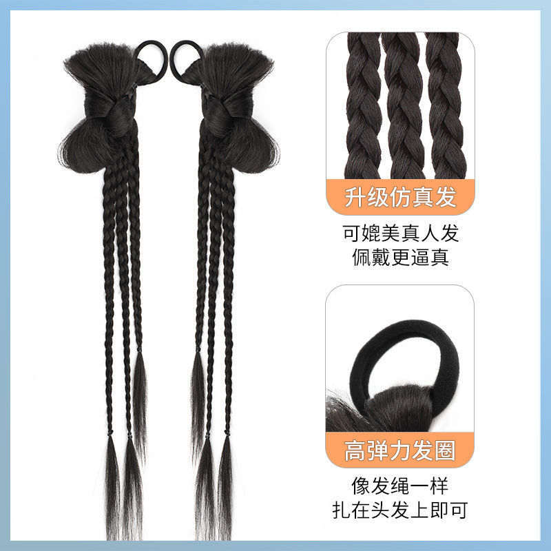 Koni ウィッグ Ji Jingyi スタイル Y2K デニム ホット ガール メタル アクセサリー ドレッドヘア ビーズ リング バックル付き、新しい中国スタイル