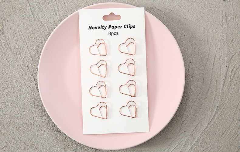 Creative Metal Paper Clip 8 Pack Cute Student Hollow Area Pin Office Learning Materials Bookmark Test Paper Clip display picture 1