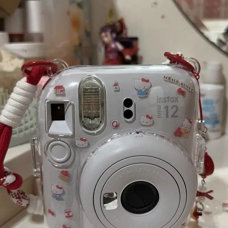 [Mini12 Transparent Case] Instax Crystal Case 11 Instant Hard Shell Camera Protective Case Case Chain