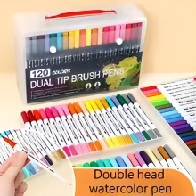 Watercolor Art Markers Brush Pen Dual Tip Fineliner Drawing