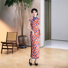 5616新式旗袍2025年新款中国风优雅气质长款老上海名媛演出连衣裙