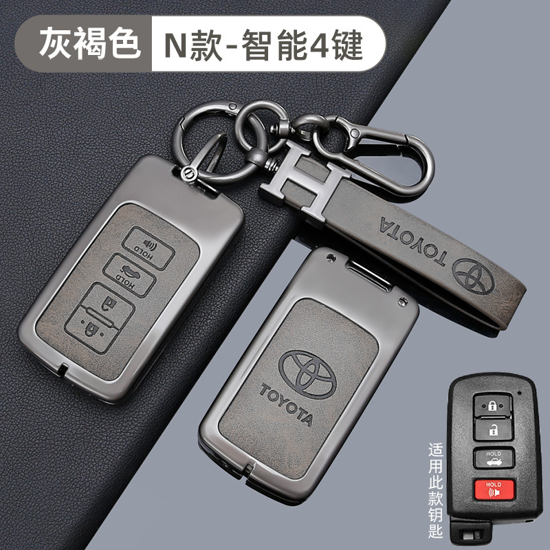 토요타 N 모델 키 그레이 브라운 + H 가죽 스트랩 + 말굽 버클