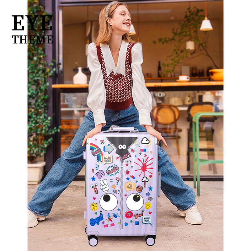 Maleta de ojos grandes bloqueo de cifrado bloqueo de aduanas maleta de embarque maleta de viaje maleta de tracción