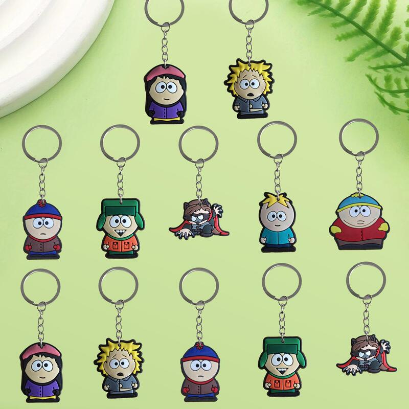 South Park Series Creative Keychain Xiyin Schoolbag Keychain Creative Car Pendant PVC Soft Rubber DIY Pack