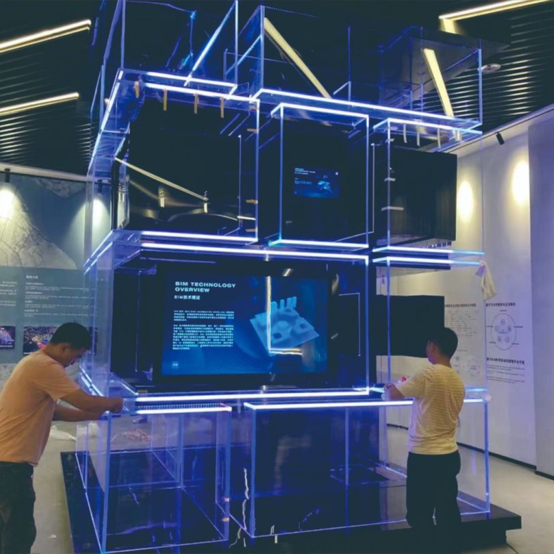 公司展厅亚克力板直销加工展示架鞋包直播间产品陈列架咨询客服