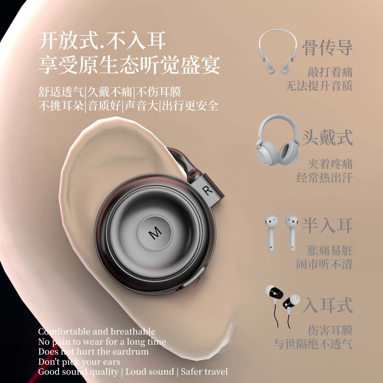 Los fabricantes transfronterizos modelo privado patente Bluetooth auriculares inalámbricos sin entrada oído-montado bajo sin retraso Deportes Auriculares