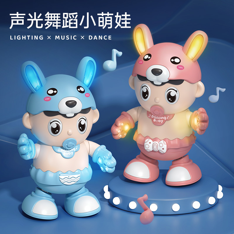 Transfronterizos juguetes eléctricos para niños cantando bailando iluminación infantil lindo bebé robot eléctrico de una sola pieza entrega al por mayor