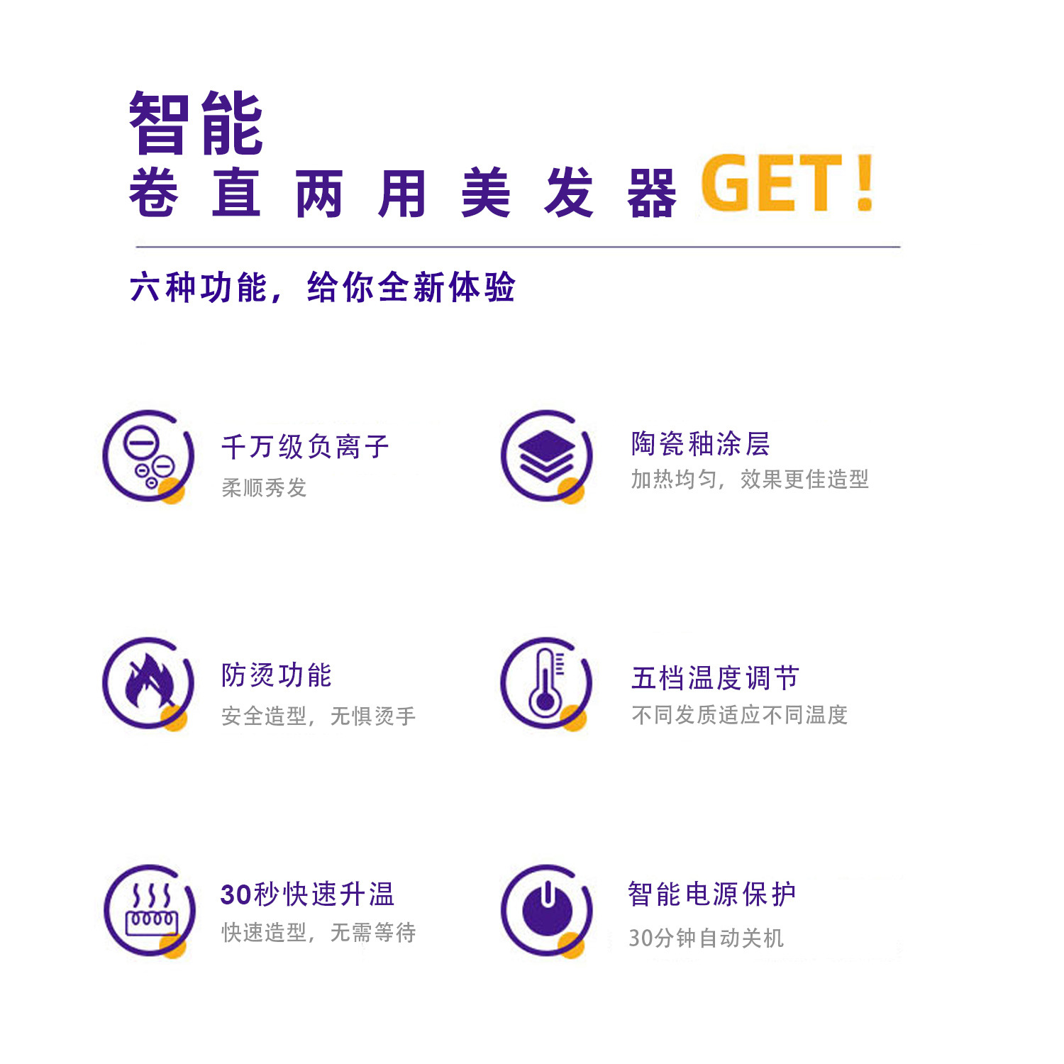 厂家专供批发W8896红外线负离子卷发棒刘海内扣卷发器干湿两用。