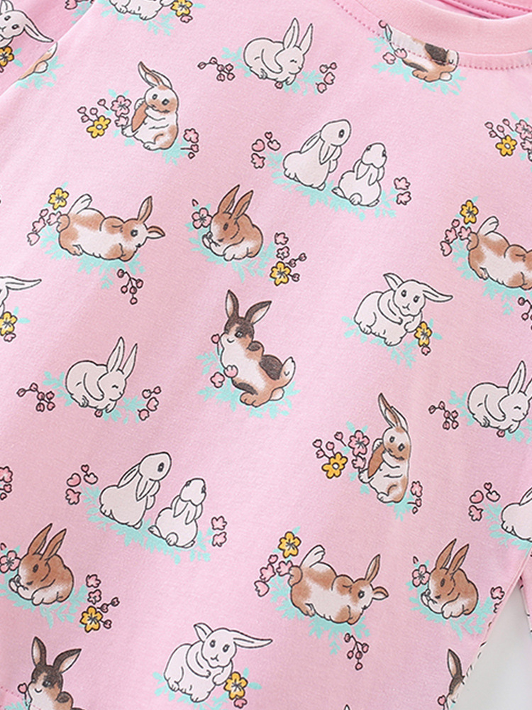 Traje de niña malwee transfronterizo otoño e invierno nuevo servicio a domicilio camiseta cintura elástica pantalones lindo estampado de dos piezas
