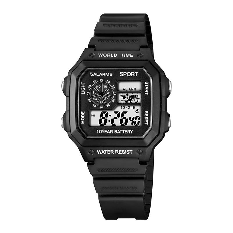 Explosiva estudiante cronometraje al aire libre deportes reloj electrónico moda comercio exterior alarma luminosa multifunción reloj electrónico piel