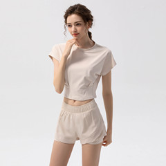 2023 Summer Fitness Set Quick-Drying Breathable Running Sport Ice-Cool Short-Sleeve Slimming New Casual Yoga Clothes for Women