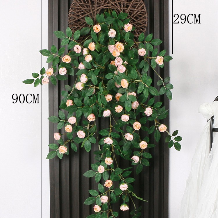 Simulación transfronteriza rosa colgada en la pared de plástico artificial de flores藤 acondicionado de aire acondicionado de pared de hogar orquídea colgante de orquídea decorada planta de藤