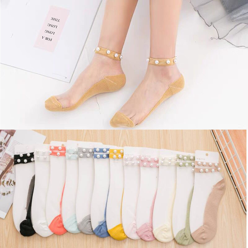 Internet Red Socks Women's Lace Boat Socks Lace Shallow Mouth Invisible Summer Thin Pearl Socks Mesh Crystal Silk Transparent Internet Red Socks Women's Lace Boat Socks Lace Shallow Mouth Invisible Summer Thin Pearl Socks Mesh Crystal Silk Transparent