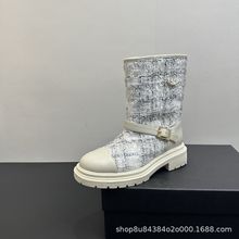 法式女靴2025新款靴子女真皮短靴厚底粗跟马丁靴冬季巨好看秋季