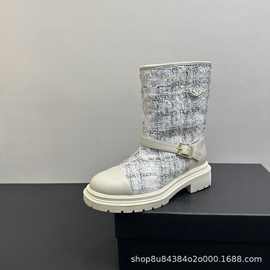 法式女靴2025新款靴子女真皮短靴厚底粗跟马丁靴冬季巨好看秋季