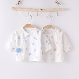 Newborn Baby Summer Half-back Clothes Aa Pure Cotton Ultra-thin Newborn Pajamas and Monk Clothes Baby Top Air-conditioning Clothes