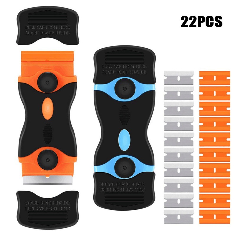 跨境22件套便携双刃刮刀铲刀刀片组合去除窗车窗胶水残留物