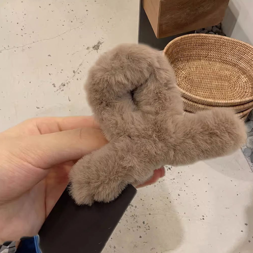 플러시 워드 클립 다크 브라운-8cm