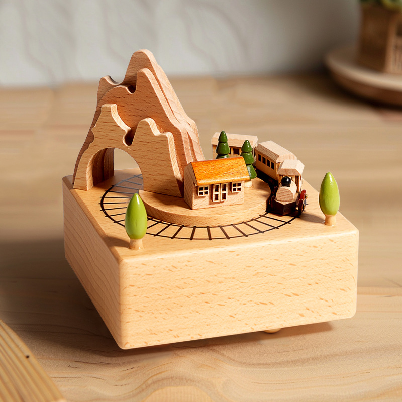 Personalidad transfronteriza tallada caja de música de madera creativa caja de ocho sonidos decoraciones para el hogar artesanías juguetes regalos de cumpleaños