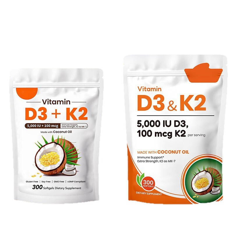 跨境爆款 维生素D3&K2软胶囊Vitamin D3&K2椰子油软胶囊源头工厂|undefined