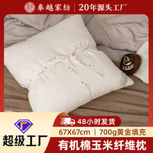 有机纯棉家用两用抱枕二合一玉米纤维办公露营旅行靠枕靠垫背腰枕