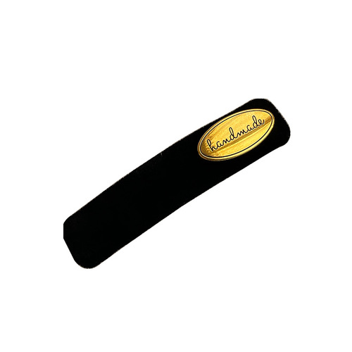 French retro gold label velvet hair clip one-word clip high-end side clip bangs clip simple temperament hair clip hair accessory