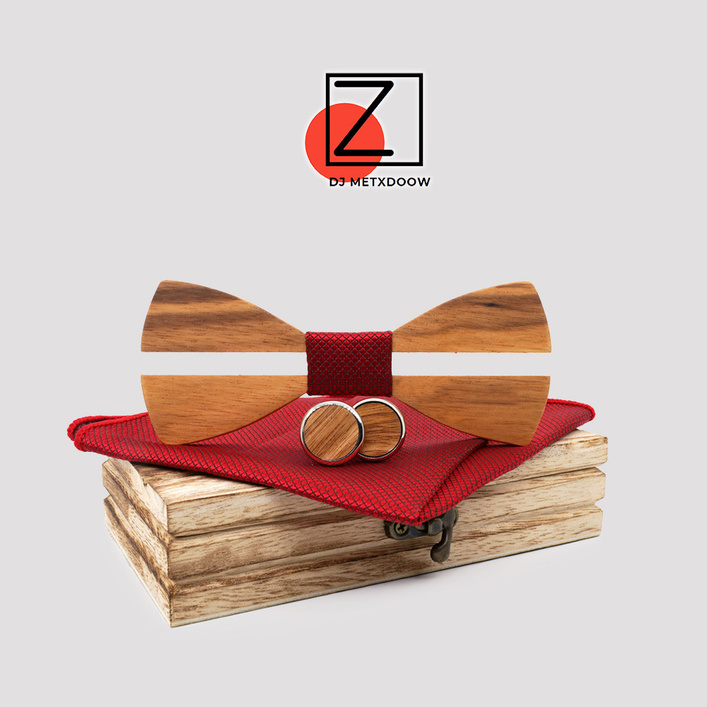 Wooden bow tie for adults, set, scarf, 2021 collection
