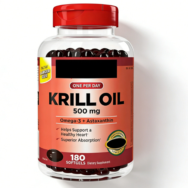 现货跨境专供 南极深海磷虾油 500mg*180 粒 含虾青素成人保健软