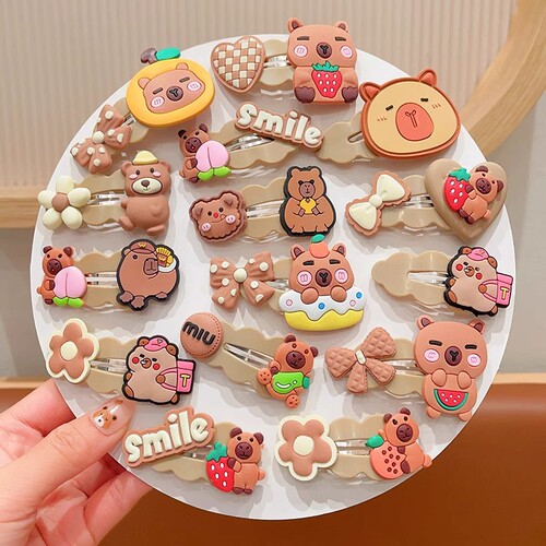 Kapibara Children's Hair Clip for Girls, Cute Cartoon Style, Non-Damaging Side Bangs Clip for Girls, Princess Hair Accessories