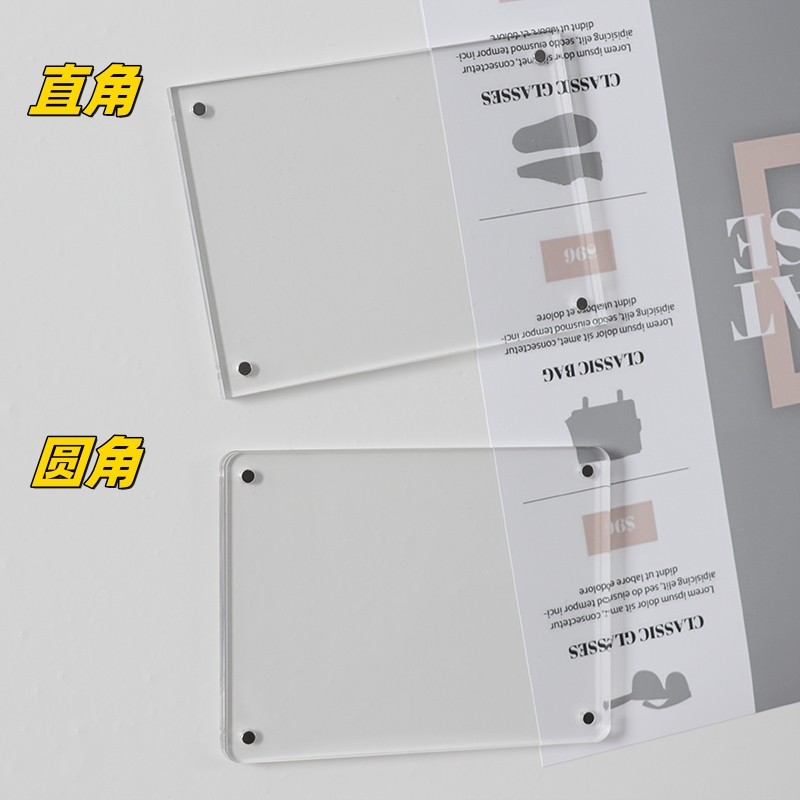 아크릴 폴라로이드 사진 프레임 자기 매력 여행 사진 벽 카드 디스플레이 스탠드 작은 카드 사진 냉장고 디스플레이 프레임