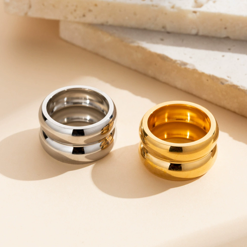 Трансграничная новая мода широкополое двухслойное кольцо в европейском и американском стиле простой продвинутый смысл титана для мужчин и женщин универсальный браслет