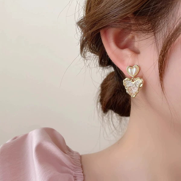 Crystal love earrings 3082