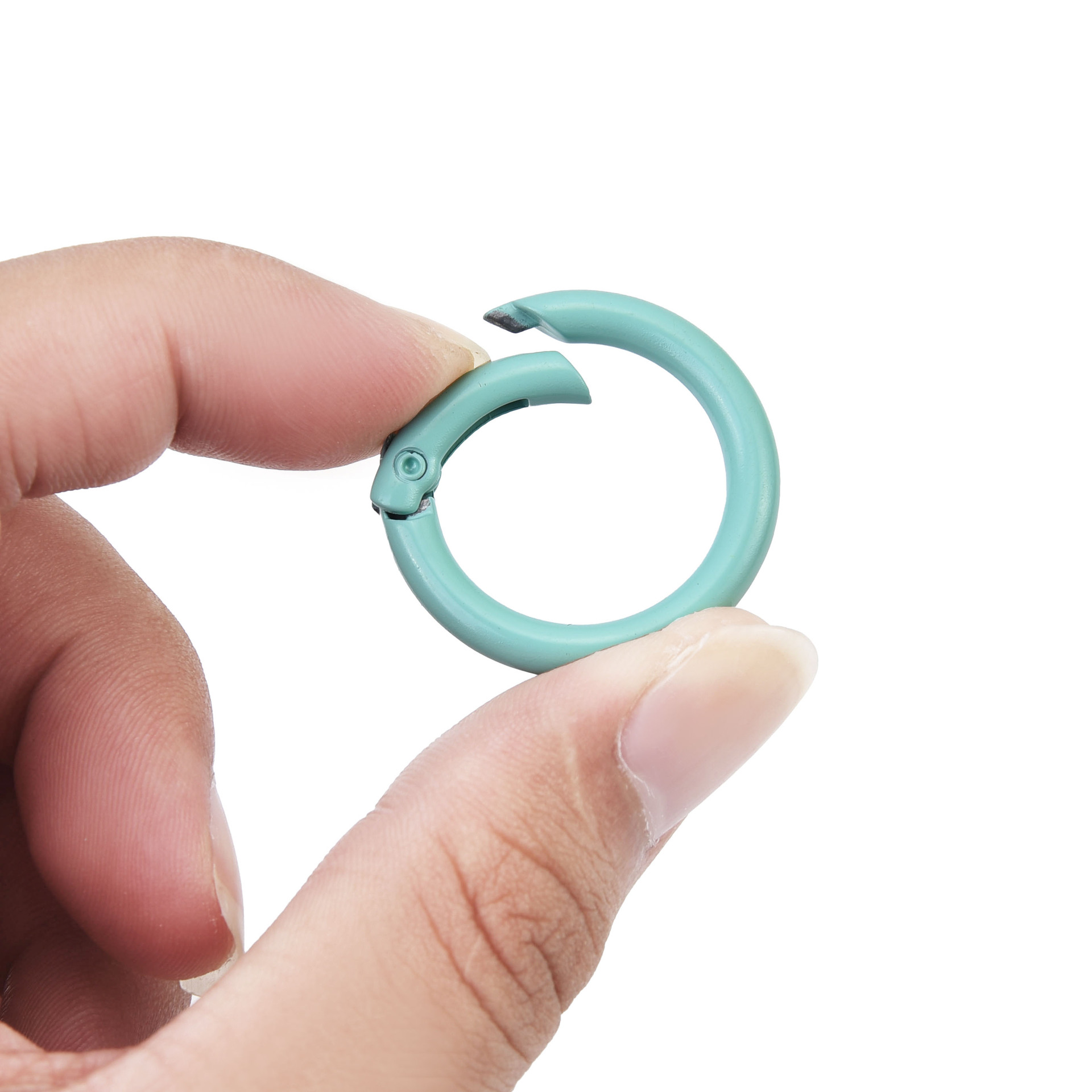 Colorful Painted Open Spring Ring Zinc Alloy Keychain Pendant DIY Jewelry Accessories Spring Clasp Bag Hook