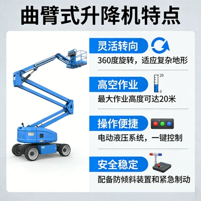 Avtomobil fırlanan platformaları Telescopic Arm Folding Arm
