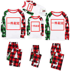 天铭服饰  圣诞亲子装家居服长袖圣诞节家庭睡衣欧美  白板