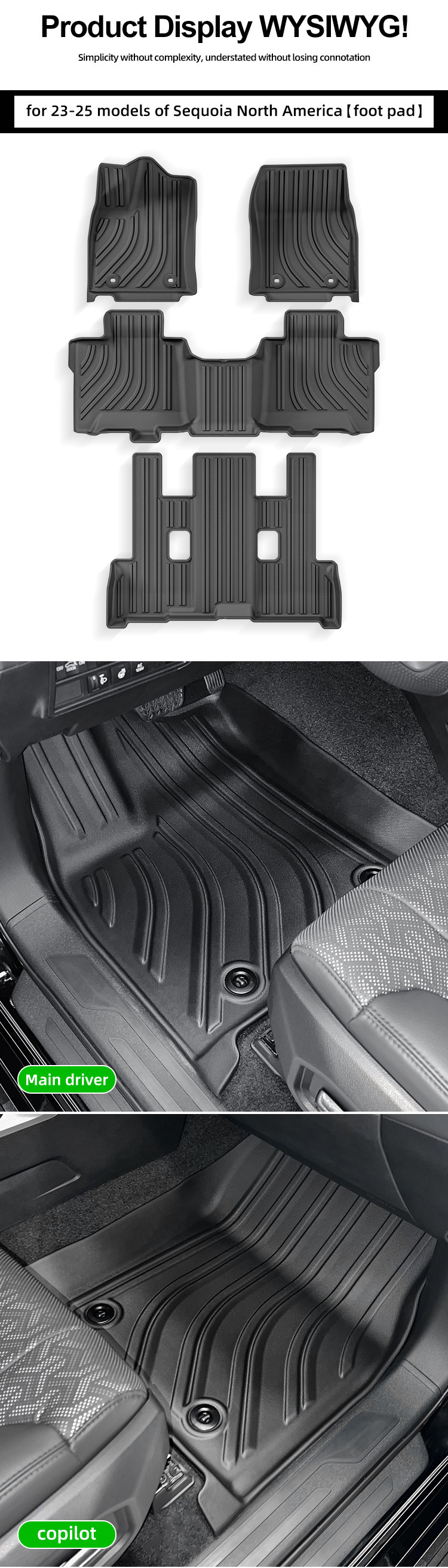 Suitable for 23-25 Model Sequoia Car Floor Mats, Custom Tpe Floor Mats, Trunk Mat, Cross-Border