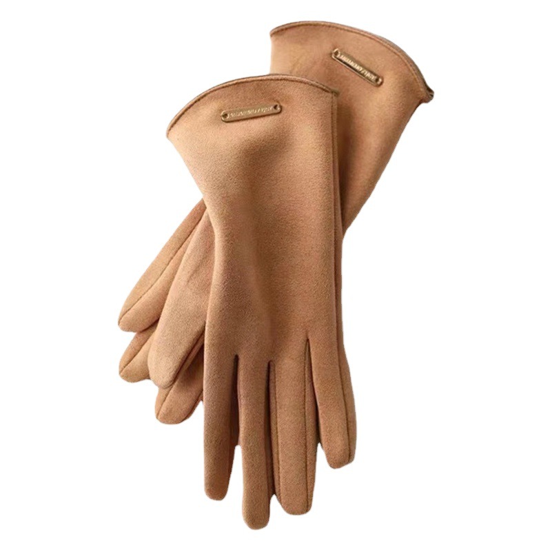 2021 nuevos guantes de invierno para mujer forrados de lana cálido coreano lindo gamuza pantalla táctil ciclismo esquí fábrica al por mayor