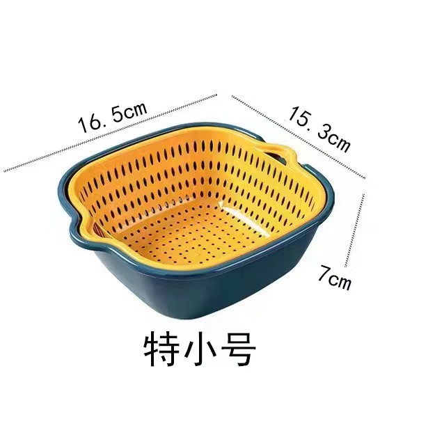 Cesta de drenaje de doble capa 8 conjuntos de 6 conjuntos de platos de lavar cestas de drenaje de frutas de cocina cestas de verduras de fugas de agua de doble capa cuenca de drenaje