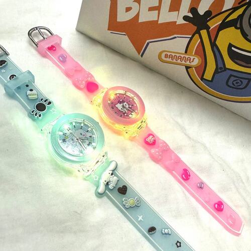 Silicone Cartoon Watch for Girls Students and Children, Quartz, Night Light Glowing Decor