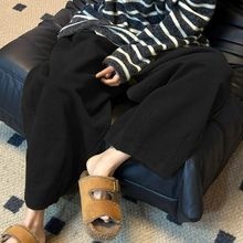 2025秋冬季新款时尚宽松阔腿裤休闲百搭加绒加厚直筒裤超好看女潮