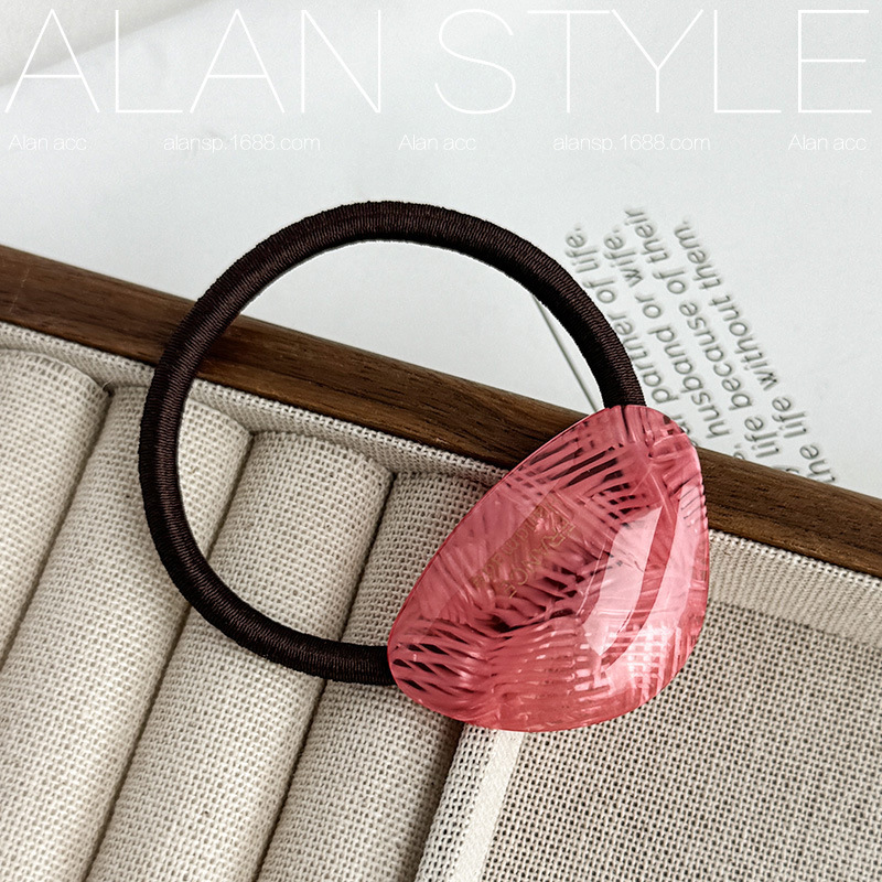 Alan の新しい酢酸ラウンド三角形テクスチャ雰囲気ヘアロープ甘いヘアアクセサリー愛のヘアリングカラフルな幾何学的なヘッドロープ|undefined